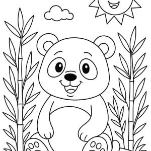 kolorowanka panda dla małych
