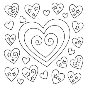 Valentine's Day heart coloring page