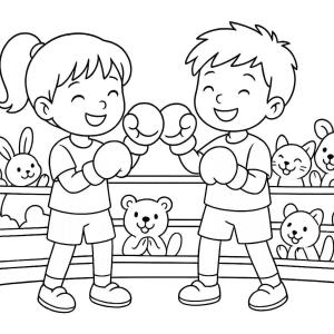 kolorowanka boks ring bokserski
