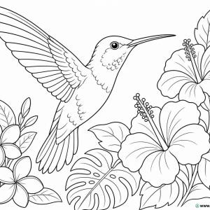 coloriage colibri grand