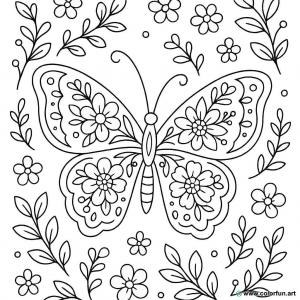kolorowanka motyl vintage