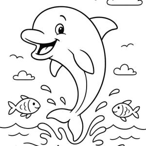 kolorowanka wesoły delfin
