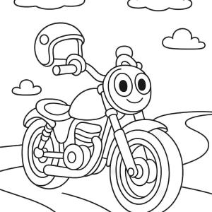 kolorowanka motocykl cartoon
