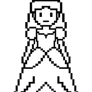 kolorowanka pixel art księżniczka