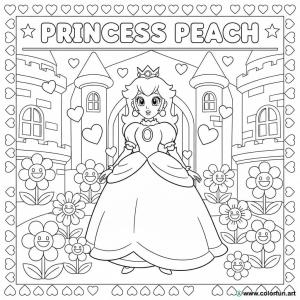 kolorowanka księżniczki Peach do druku