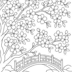 kolorowanka japonia sakura