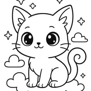 Ausmalbild Manga von Tieren