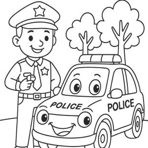 kolorowanka policja zabawna