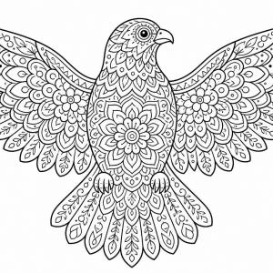 coloriage oiseau mandala grande taille
