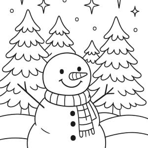 dibujo para colorear invierno estrellas