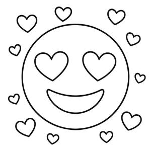 kolorowanka emoji miłość
