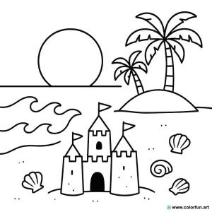 kolorowanka plaża lato