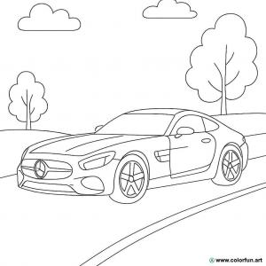 kolorowanka mercedes samochód sportowy