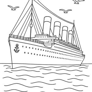coloriage titanic bateau à vapeur