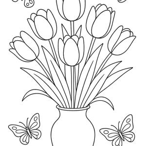 kolorowanka kwiaty tulipany