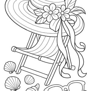 dibujo para colorear sombrero de verano