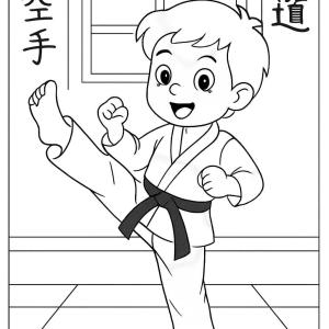 kolorowanka karate akcja