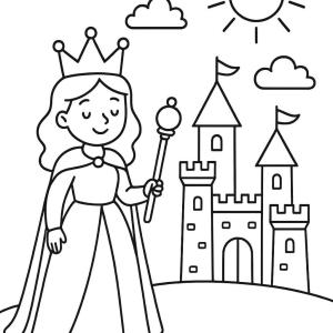 disegno da colorare regina reale
