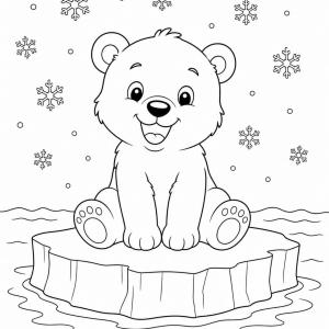 disegno da colorare cucciolo di orso polare