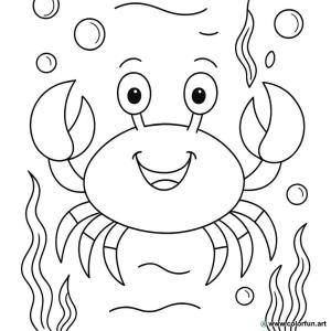 kolorowanka krab pod wodą