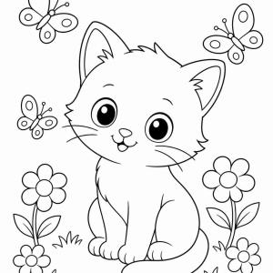 coloriage félin chaton mignon