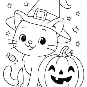 prosta i zabawna kolorowanka halloween