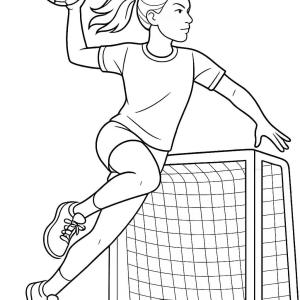 kolorowanka zawodniczka piłki ręcznej