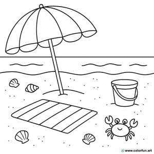 kolorowanka plaża i morze