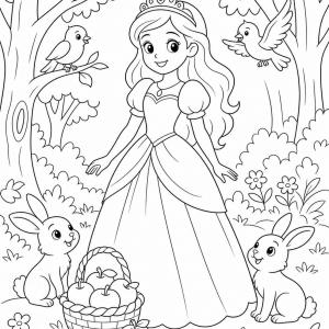 Ausmalbild Schneewittchen Prinzessin