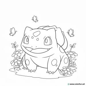 kolorowanka bulbasaur uroczy