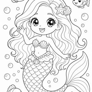 coloriage sirène chibi