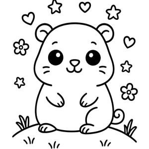 kolorowanka świnka morska kawaii