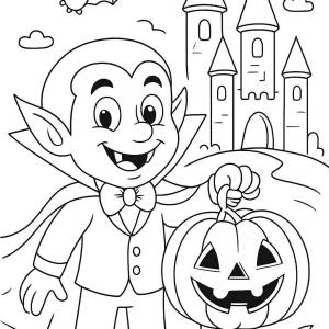 prosta kolorowanka halloween z wampirami