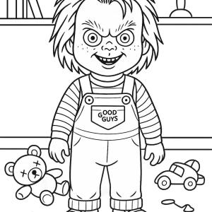 kolorowanka filmu grozy Chucky