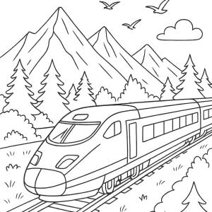 TGV landscape coloring page