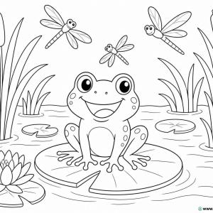 dibujo para colorear de rana simple