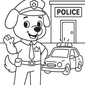 kolorowanka policja pies
