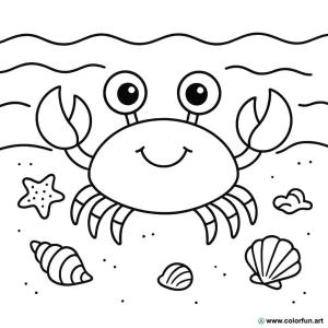 kolorowanka krab na morzu