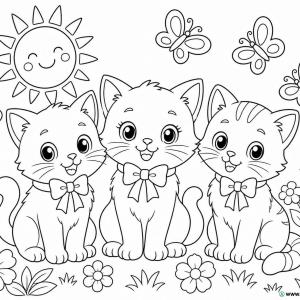 coloriage animaux mignon chats