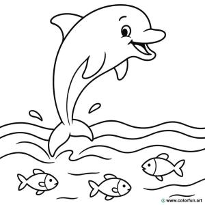 kolorowanka delfin morze