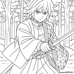 kolorowanka demon slayer tomioka