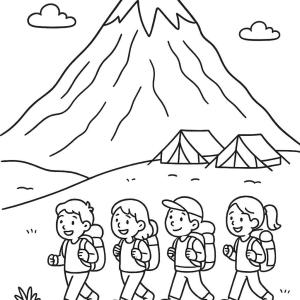 dibujo para colorear montaña everest