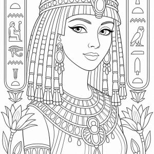 coloriage cléopatre portrait