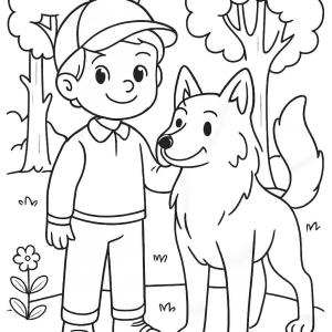 kolorowanka kamień i wilk natura