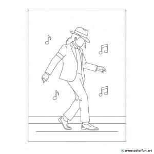 kolorowanka Michael Jackson sylwetka tancerza