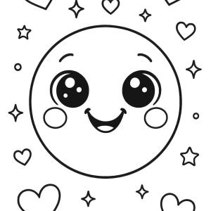 kolorowanka emoji kawaii smiley