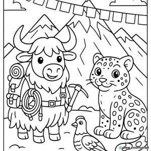 dibujo para colorear everest animales