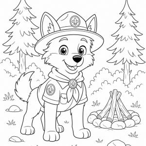 coloriage louveteau uniforme scout