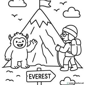 dibujo para colorear everest divertido