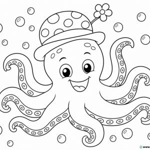 dibujo para colorear de pulpo lindo para niños